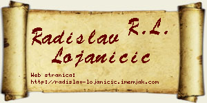 Radislav Lojaničić vizit kartica
